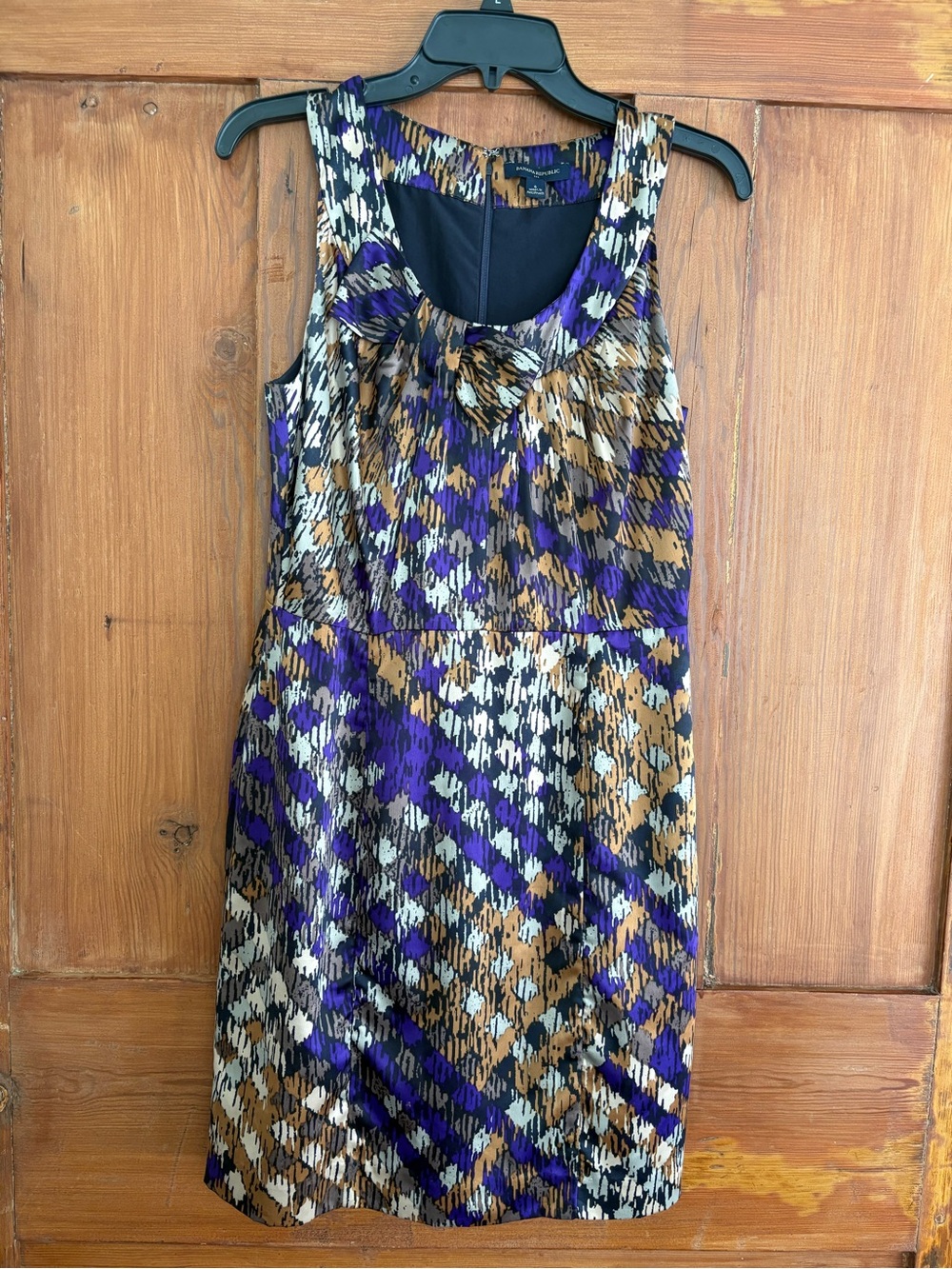 Banana Republic Abstract Print Sleeveless Dress in Purple, Brown & Black Size 6